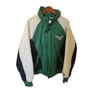 Vintage Philadelphia Eagles Jacket Men's L Kelly Green Logo 7 NFL Football Coat